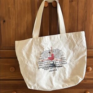 Elegant Cream Text Design Tote Bag